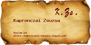 Kapronczai Zsuzsa névjegykártya
